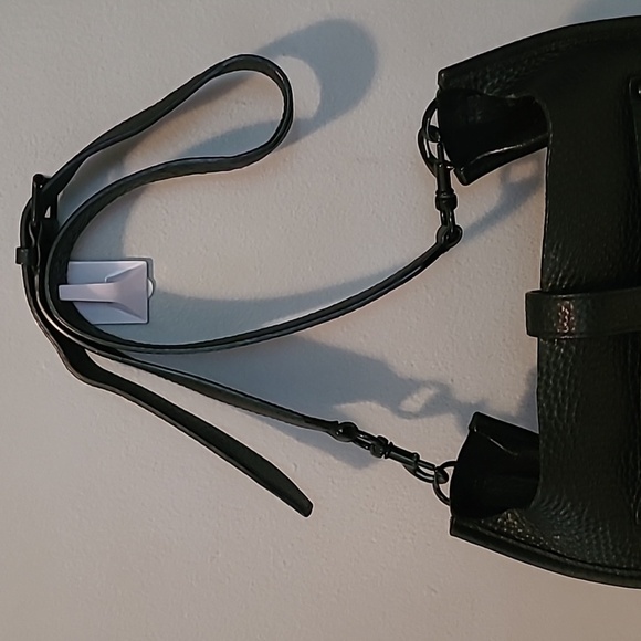 Rebecca Minkoff Unlined Feed Black Pebbled Leather Studded Slouchy Crossbody Bag - Picture 3 of 15